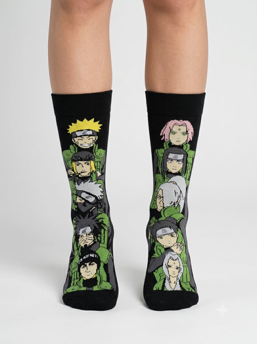 Naruto Shippuden Character Novelty Crew Socks